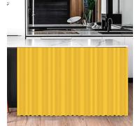 BESTORI Tende per Armadietti Scaffali Tende Corte Gancio e Passante Antipolvere Sotto Il Lavello per Ripostiglio Della Cucina Giallo, 60L x 90 cm（LL x H