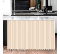 BESTORI Tende per Armadietti Scaffali Tende Corte Gancio e Passante Antipolvere Sotto Il Lavello per Ripostiglio Della Cucina Beige, 70L x 90 cm（LL x H