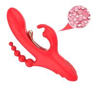 Bestoy - vibratore rosso a 3 punte con lingua