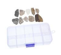 BESTOYARD 1 Scatola Kit Educativi di Scienza Campioni di Rocce per Scuola Elementare, Materiale Plastico e Pietra, Scomparti Organizzati per Uscite All'aperto e Lezioni di Geologia