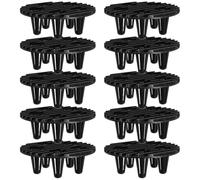 BESTOYARD 10 Pezzi Supporto per Vasi da Piante in Plastica Nera Resistente, Rialzo Rotondo da 12cm per Drenaggio e Protezione Radici su Terrazzo e Giardino