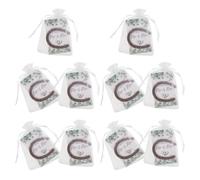 BESTOYARD 10 Set Decorazione Rustico e Vintage a Forma di Ferro di Cavallo in Lega di Zinco Marrone Sacchetto in Organza e Targhetta, Emblema di Fortuna per Matrimonio