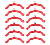 BESTOYARD 12 Pezzi Gancio Multiuso da Garage a Vite in Acciaio Rosso | Design Curvo, Rivestimento in Vinile, Installazione Semplice, per Pinze e Rastrelli in Garage o Cantina