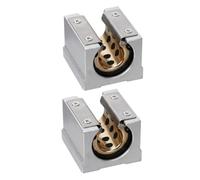 BESTOYARD 2 Pezzi Lega Guida Sbr20uu 20 Alluminio Cuscinetto Lineare Blocco | Sede in Bronzo con Grafite, Struttura Aperta Anti Polvere, Ricambio per Guide Lineari Supportate 20mm