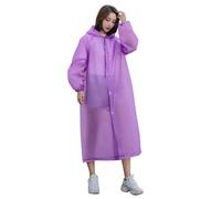 BESTOYARD 3 Pezzi Poncho Riutilizzabile per Adulti in EVA Porpora | Cappuccio con Coulisse e Maniche Elastiche, Leggero e Rapido da Indossare, per Festival e Giostre Acquatiche