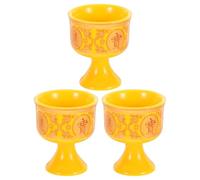 BESTOYARD 3 Pezzi Tazze Ceramica Bianca per Offerta Buddha Ciotole per Offerta Tempio Domestico Calice per Ricchezza Design Simbolico Purità e Concentrazione Leggere e Lucide per Meditazione