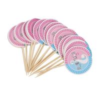 BESTOYARD 32 Pezzi Gender Reveal Cupcake Picks Decorazione Torta per Feste e Antipasti Accessori per Rivelazione Sesso