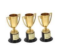 BESTOYARD 3pezzi Trofei Mini Plastica Oro per Premi Ai Ragazzo Ragazza per Competenze Scolastiche Decorazioni per Feste Riconoscimenti per Eventi Sportivi e Competizioni