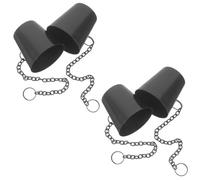 BESTOYARD 4 Pezzi Cappuccio Ferro Nero per Spegni Fiamma Torcia da Giardino | Catena, per Torcia Tiki e Canister da Giardino, Protegge dal Vento, Facile da Rimuovere e Pulire