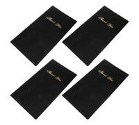 BESTOYARD 4 Pezzi Portaconto Elegante Nero in Pelle Sintetica, per | Impronta Oro Grazie, e Multifunzione, per Bar e Ristoranti, Formato 10x5, 5 Pollici