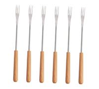 BESTOYARD 6 pezzi Forchette Fonduta Acciaio con in Forchettine Termoisolanti per Frutta Dessert e Barbecue Outdoor Utensili Pratici per Picnic e