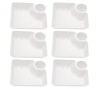 BESTOYARD 6 Pezzi Piatto Giapponese per Snack e Ciotola Salse in PP Bianco | Design Impilabile e Bordi Rialzati, per Casa e Pasti in Stile Bento