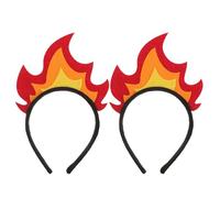 BESTOYARD Cerchietto Adattabile 2 Pezzi Fiamma Rosso Non Tessuto Leggero per Donne e Ragazze per Carnevale e Feste