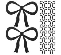 BESTOYARD Etichette per Bicchieri in Acrilico Nero con Fiocco Raffinato, per Organizzare Bevande e Decorare Bicchieri da Cocktail a Matrimoni e Celebrazioni Intime