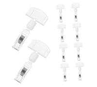 BESTOYARD Fermagli per Etichette da Scaffale 10 Pezzi in Plastica Trasparente Clip Doppia Testa per Espositori Pubblicitari in Supermercati