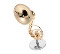 BESTOYARD Miniatura Corno Francese in Ottone Dorato Lucido Modellino Strumento Musicale per Casa delle Bambole e Collezione Decorazione Elegante e Portatile per Amanti della Musica