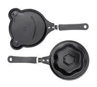 BESTOYARD Padelle Antiaderenti Mini Padellini a Forma di Fiore per Pancake e Omelette Set 2 Pezzi in Ferro e Stili multipli per Colazioni Semplici Stili multipli