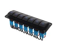 BESTOYARD Pannello Interruttori Marini 7 Gang 12v Nero con LED Integrati | Montaggio su Plancia, Adatto a Camion e Imbarcazioni, Plastica e Lega, Hardware Incluso