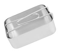 BESTOYARD Set 2 Pezzi Porta Pranzo Portatile in Alluminio Argento da 1-2l Coperchio, Contenitore per Pranzo per Casa e Attività Outdoor