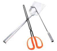 BESTOYARD Set di Utensili per Stufa Paletta per Residui in Ferro 3 Pezzi Pinza e Gancio per Fuoco, Manico lungo Resistente, e Esterni