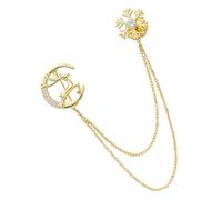 BESTOYARD Spilla da Bavero con Catena Forma di Renna e Fiocco di Spilla Collare Donna Elegante per Abiti e Giacche Accessorio Natalizio Raffinato e Luminoso