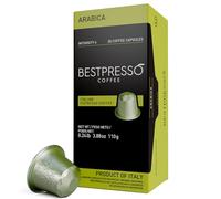 Bestpresso Caffè per macchina Nespresso Originale 120 cialde Certificato Genuine Espresso Arabica Blend (Intensità Luce), Cialde Compatibili con Nespresso Original