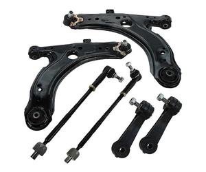 BESTPRICE 2x braccio di controllo asse anteriore inferiore sinistro e destro con giunto sferico, 2x asta di accoppiamento anteriore, 2x tiranti,