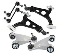 BESTPRICE 2x braccio di controllo asse anteriore superiore, 2x braccio di controllo asse anteriore inferiore, incl. boccole e giunto sferico, 2x asta di accoppiamento Compatibile con ALFA ROMEO
