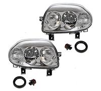 BESTPRICE 2x fari principali anteriori sinistro + destro H7 / HB3 senza servomotore, compatibili con RENAULT CLIO II (BB_, CB_)