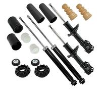 BESTPRICE 4 ammortizzatori a gas a pressione anteriori e posteriori, compreso il supporto del puntone e il kit di protezione dalla polvere, compatibili con SEAT AROSA (6H1), VW LUPO I (6X1, 6E1)