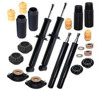BESTPRICE 4x ammortizzatore a pressione d'olio anteriore e posteriore, incluso set di supporti e parapolvere, compatibile con VW GOLF 1 (17)