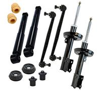 BESTPRICE 4x ammortizzatori a gas a pressione anteriori e posteriori, incluso il supporto del puntone e il set di protezione dalla polvere + 2x asta di accoppiamento, compatibile con OPEL ASTRA G