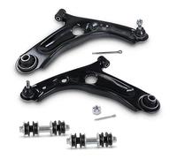 BESTPRICE Set di bracci di controllo - 2x braccio di controllo anteriore 2x asta di accoppiamento anteriore Compatibile con CITROËN C1 (PM_, PN_), PEUGEOT 107 (PM_, PN_), TOYOTA AYGO (_B1_)