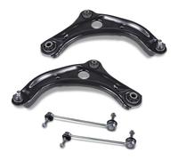 BESTPRICE Set di bracci di controllo - 2x braccio di controllo con giunto sferico anteriore, 2x asta di accoppiamento anteriore Compatibile con NISSAN MICRA V (K14)
