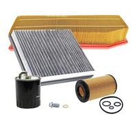 BESTPRICE Set di filtri di ispezione con 1x filtro aria, 1x filtro abitacolo con carboni attivi, 1x filtro olio, 1x filtro carburante, compatibile con MERCEDES-BENZ Classe M (W163)