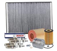 BESTPRICE Set di filtri di ispezione con 1x filtro olio, 1x filtro aria, 1x filtro abitacolo, 1x filtro carburante, 4x candele Super Plus FR8KTC+ compatibile con MERCEDES Classe A (W168), VANEO (414)
