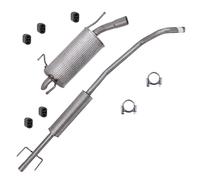 BESTPRICE Set di silenziatori di scarico 1x Silenziatore centrale, 1x Silenziatore posteriore, con materiale di montaggio Compatibile con OPEL CORSA C (X01), CORSA C (X01)