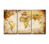 bestpricepictures 120 x 80 cm Quadro su tela mappa del mondo 4401-SCT marchio tedesco e magazzino - Le immagini da parete e la stampa artistica sono già incorniciate