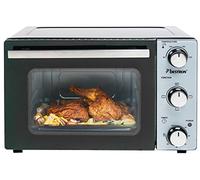 Bestron Fornetto compatto con fonte di calore superiore e inferiore, 20 litri, 1300 W, Acciaio, Nero