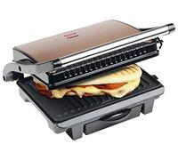 Bestron Grill a contatto, Rivestimento antiaderente per toast e panini, Con vaschetta raccogli grassi, 1000 W, Rame