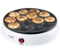 Bestron macchina per poffertjes dal design retrò, mini crepes, specialità olandese, macchina per pancake con rivestimento antiaderente e spia luminosa, collezione Sweet Dreams, colore: bianco