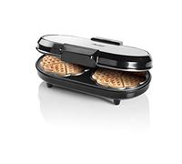 BESTRON Piastra doppia per waffle a forma di cuore classica con vaporiera e rivestimento antiaderente, 1200 Watt, colore: argento