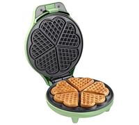 Bestron piastra per waffle a forma di cuore verde | 5 waffle per infornata | 700 W | Rivestimento antiaderente senza PFAS - ASW217G