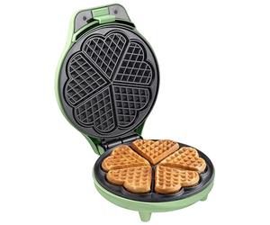 Bestron piastra per waffle a forma di cuore verde | 5 waffle per infornata | 700 W | Rivestimento antiaderente senza PFAS - ASW217G
