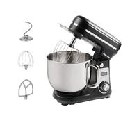 Bestron Robot da cucina Super Silent (65db) 4-1 robot da cucina con motore DC, ciotola da 6 litri, con gancio per impastare, frusta e mazza per impasto, 6 livelli di velocità + funzione impulsi,