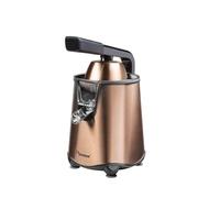 Bestron Spremiagrumi elettrico, spremiagrumi con funzione di arresto e filtro polpa in acciaio inox, con 2 coni, capacità 450 ml, leva soft pressa per un facile utilizzo, colore: rame