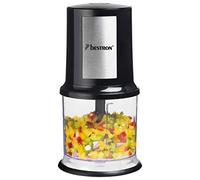 Bestron Tritatutto elettrico, tritatutto universale con due coltelli da taglio e capacità 500 ml, grande pulsante a pulsante, 400 Watt, colore: Argento