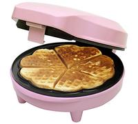 Bestron Waffle Maker, piastra per waffle a forma di cuore, macchina per waffle con antiaderente & indicatoro luminso, collezione Sweet Dreams, 700 watt, colore: Rosa