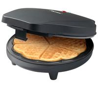 Bestron Waffle Maker, piastra per waffle a forma di cuore, macchina per waffle con antiaderente & indicatoro luminso, collezione Black Label, 700 watt, colore: Nero opaco