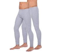 BestSale247 - Biancheria termica da sci, calzamaglia e maglietta intima da uomo, in cotone, confezione da 2 pezzi, grigio., L